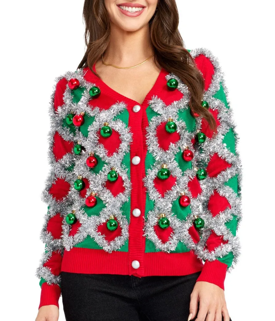 Women's Tacky Tinsel Cardigan Sweater