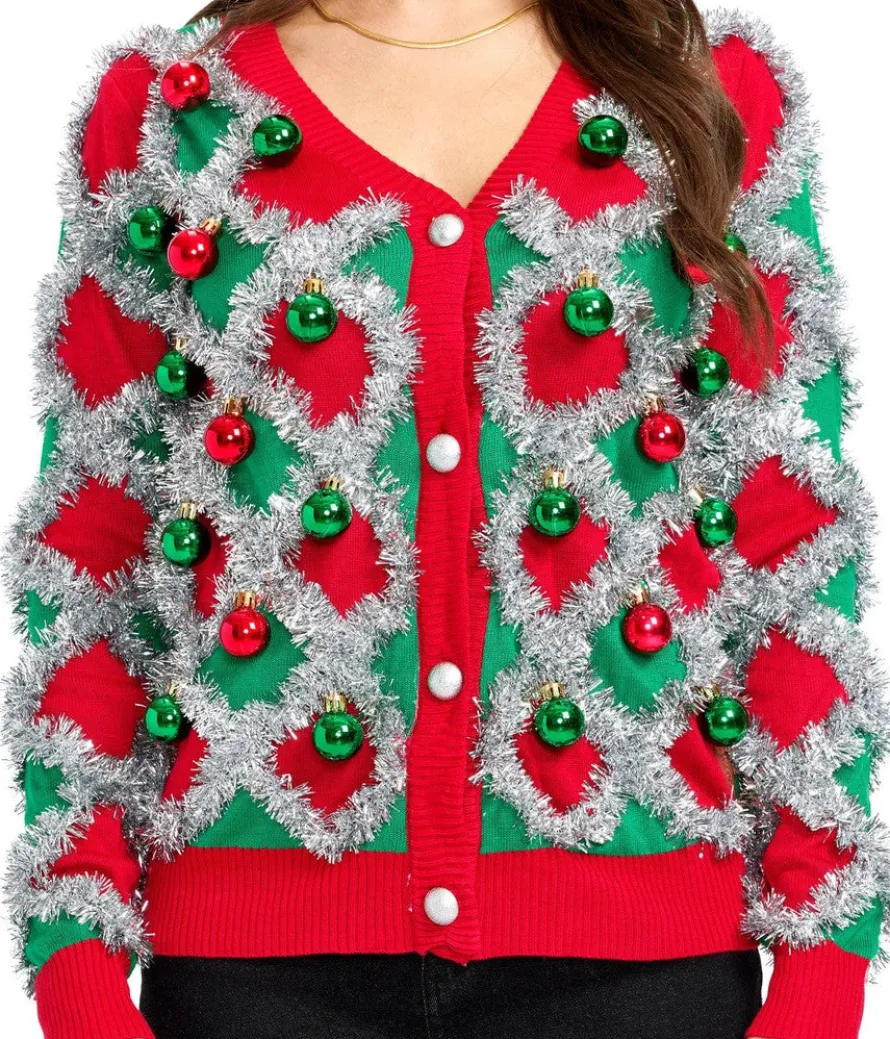 Women's Tacky Tinsel Cardigan Sweater